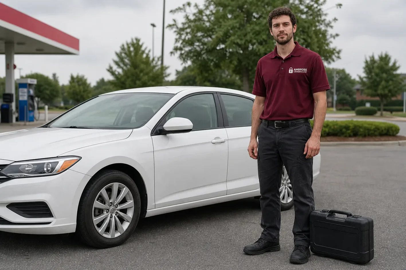 Locksmith opening a locked car door in SC