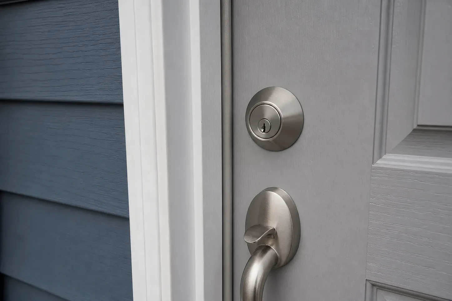 New deadbolt being installed in a front door, SC